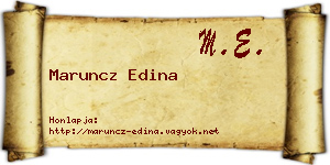 Maruncz Edina névjegykártya